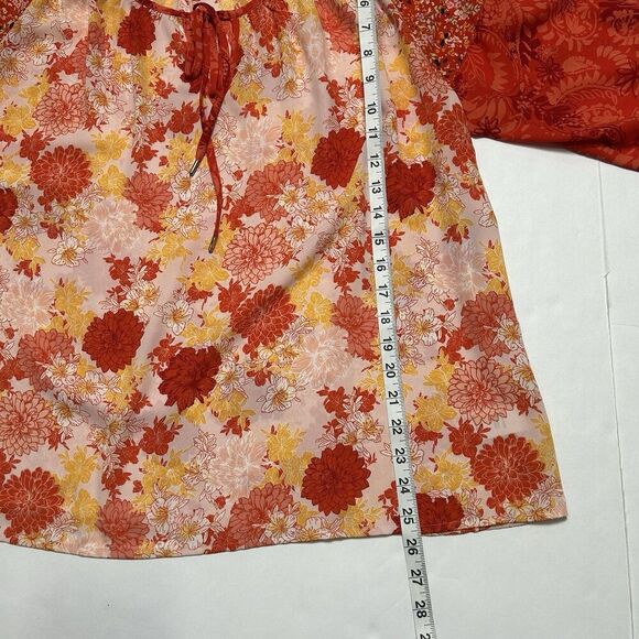 Pioneer Woman Print Blouse L Floral Boho Top - Picture 5 of 6